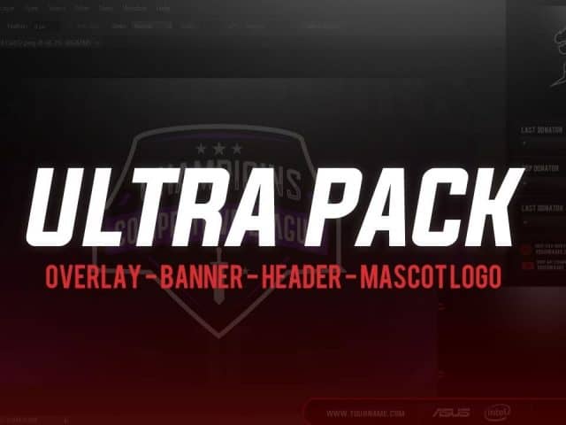 ULTRA PACK : OVERLAY STREAM PROFESSIONAL + MASCOT LOGO + HEADER + BANNER | BY EMDZN